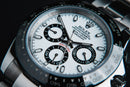 Rolex Daytona 40mm Aço Mostrador Branco Luneta Preta