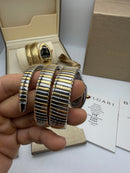 Bvlgari Serpenti Tubogas 02 Volta 35mm Aço/Dourado Mostrador Prata - Cravejado