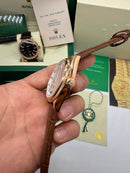 Rolex Cellini Aço 39mm, Pulseira Couro