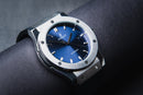 Hublot Classic Fusion 45mm Aço Mostrador Azul Bisel Aço