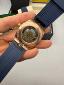 Vacheron Constantin Overseas Aço/Rose 40mm, Mostrador Azul