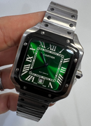 Cartier Santos 40mm - Aço Mostrador Verde - Pulseira Aço