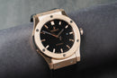 Hublot Classic Fusion 45mm Rosé Mostrador Preto Bisel Rosé