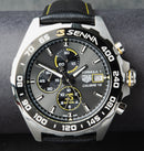 Tag Heuer F1 SENNA, 43mm Aço, Mostrador Cinza Bezel, Fixo Pulseira Couro