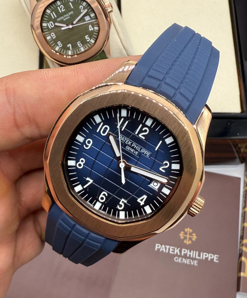 Patek Philippe Aquanaut 41mm Aço/Rose Mostrador Verde