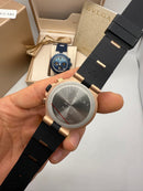 Bvlgari Aluminium Crono 41mm - Aço/Rose - Mostrador Preto