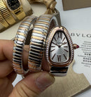 Bvlgari Serpenti Tubogas 02 Volta 35mm Aço/Rose Mostrador Prata - Cravejado