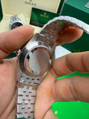 Rolex Datejust Aço 41mm, Mostrador Preto, Pulseira Jubilee - CLONE