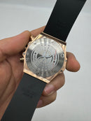 Hublot Big Bang 44mm Aço/Rose Mostrador Preto Esqueleto