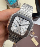 Patek Philippe Cubitus Aço, Fases da Lua 42mm, Mostrador Prata