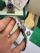 Rolex GMT Master II SPRITE 40mm Mostrador Preto Luneta Preta/Verde