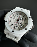 Hublot Big Bang 44mm Aço Alpine Ceramic Pulseira Borracha