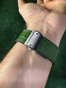 Hublot Classic Chrono 45mm Aço Mostrador Verde Pulseira Couro com Borracha