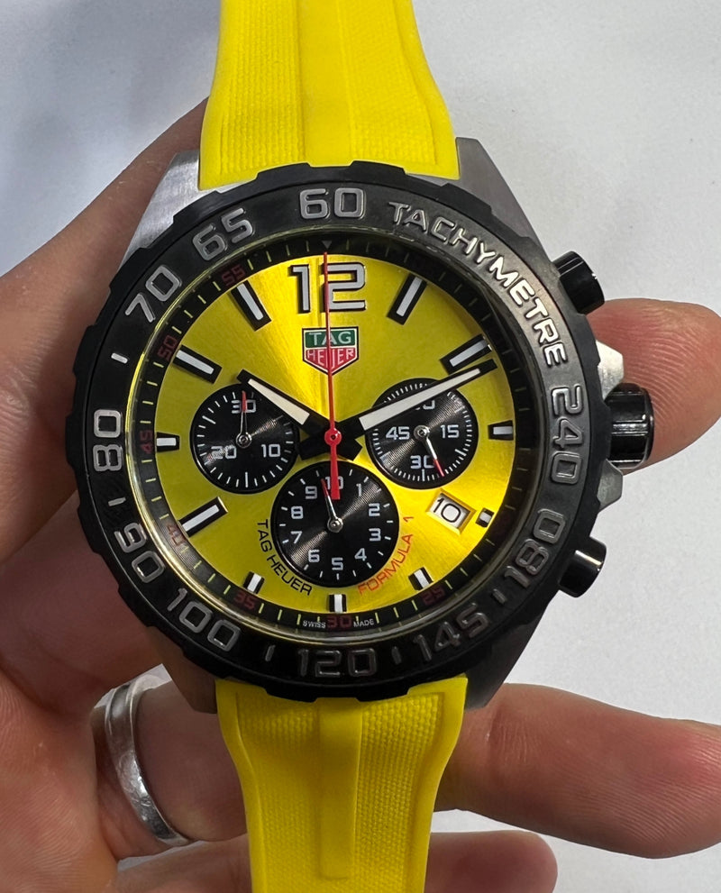 TAG Heuer F1 Cronometro 42mm Aço, Pulseira de Borracha