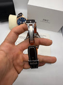 IWC PORTUGIESER YACTH CLUB TURBILHÃO - 44mm - Aço Most. Cinza Puls Couro