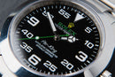 Rolex Air-King 40mm Aço Mostrador Preto Luneta Lisa Pulseira Oyster