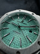 Audemars Piguet Royal Oak 41mm Aço Mostrador Preto Bezel Aço Pulseira Aço
