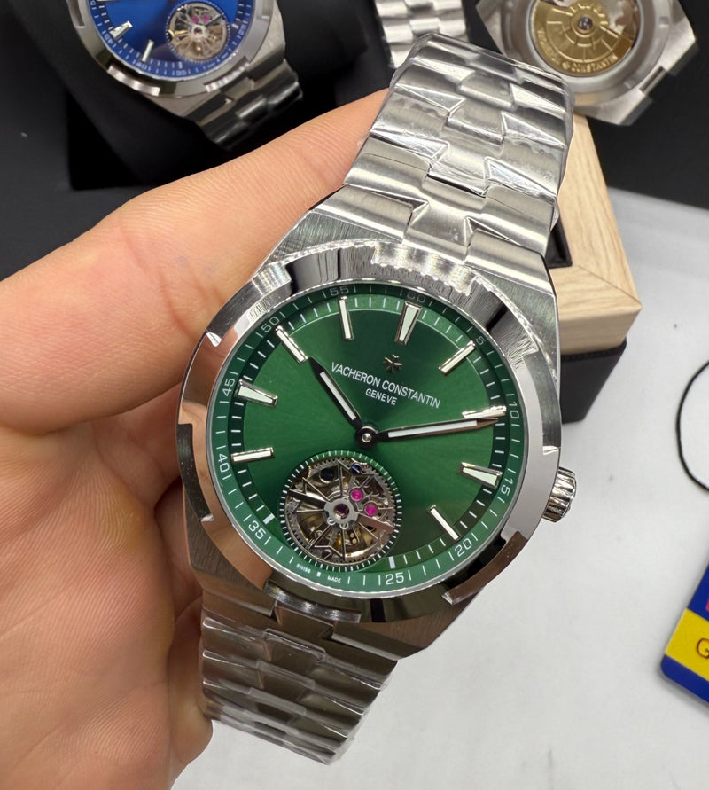 Vacheron Constantin Overseas Turbilhão Aço 40mm, Mostrador Verde