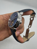 Patek Phillippe Fases da Lua Turbilhão 42mm Aço, Pulseira Couro