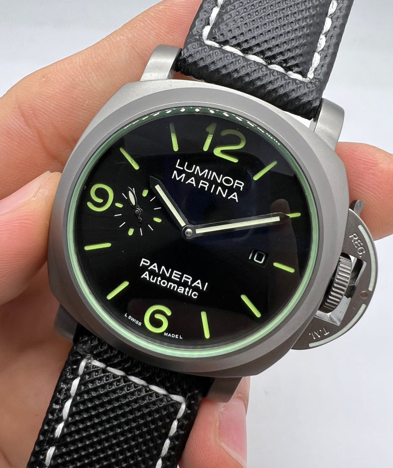 Panerai Luminor Marina 44mm Aço Oxigray Mostrador Preto Pulseira Nylon