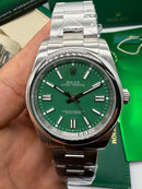 Rolex Oyster Perpetual 36mm/41mm Aço Mostrador Verde