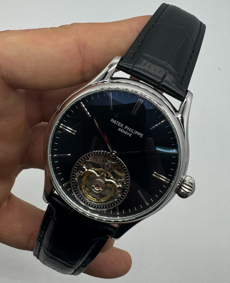 Patek Philippe Classic Turbilhão 40mm Aço, Pulseira Couro