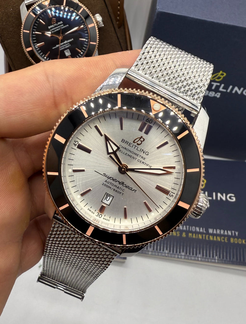 Breitling Superocean Aço 44mm Pulseira Aço Milanes