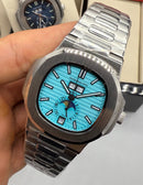 Patek Philippe Nautilus 39mm, Mostrador Tiffany, Pulseira Aço