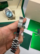 Rolex Day-Date Presidente 40mm Aço Mostrador Azul