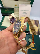 Rolex GMT-Master ll AllGold* 40mm - Mostrador Olho de Ferro - CLONE