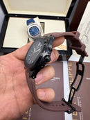Patek Philippe Nautilus 39mm, Mostrador Marrom, Pulseira Borracha
