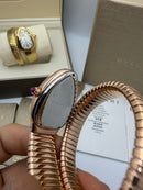 Bvlgari Serpenti Tubogas 01 Volta 35mm Aço/Rosé Mostrador Branco