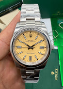 Rolex Oyster Perpetual 36mm/41mm Aço Mostrador Amarelo