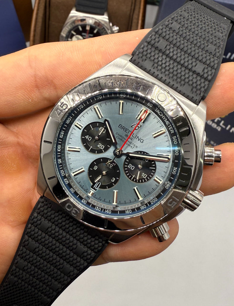 Breitling Super Chronomat Aço 44mm Pulseira Borracha