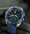 Tag Heuer F1 Cronometro 42mm Aço Mostrador Azul Luneta Azul