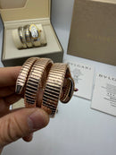 Bvlgari Serpenti Tubogas 02 Voltas 35mm Aço/Rose Mostrador Prata