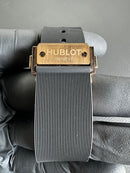 Hublot Classic Chrono Rosè 45mm Mostrador Preto Puls. Borracha/Couro