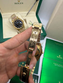 Rolex Date-Just 41mm Dourado, Mostrador Branco, Luneta Canelada