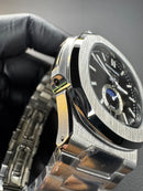 Patek Philippe Nautilus 39mm, Mostrador Preto, Pulseira Aço