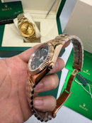Rolex Day-Date Presidente 40mm Aço Rose Mostrador Verde