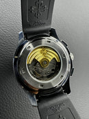 Patek Philippe Aquanaut 42mm Aço Mostrador Preto Pulseira Borracha