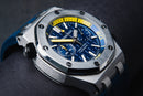 Audemars Piguet Royal Oak Offshore 43mm Aço Mostrador Azul Bezel Aço