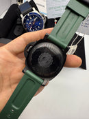Panerai Luminor Marina 44mm Aço/OxBlack Mostrador Verde Pulseira Borracha