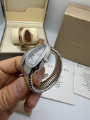Bvlgari Serpenti Tubogas 01 Volta 35mm Aço Mostrador Cinza - Cravejado