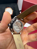 Cartier Drive 41mm Aço - Mostrador Branco - Pulseira Couro