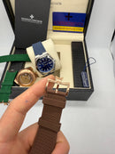 Vacheron Constantin Overseas Aço/Rose 40mm, Mostrador Prata