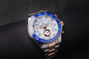 Rolex Yacht-Master II 44mm Aço/Rosé Mostrador Branco Luneta Azul