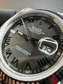 Rolex DateJust 41mm Wimbledon Aço Mostrador Cinza Luneta Canelada
