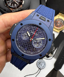 Hublot Big Bang 20th Anniversary King Aço/OxBlue 43mm, Mostrador Azul