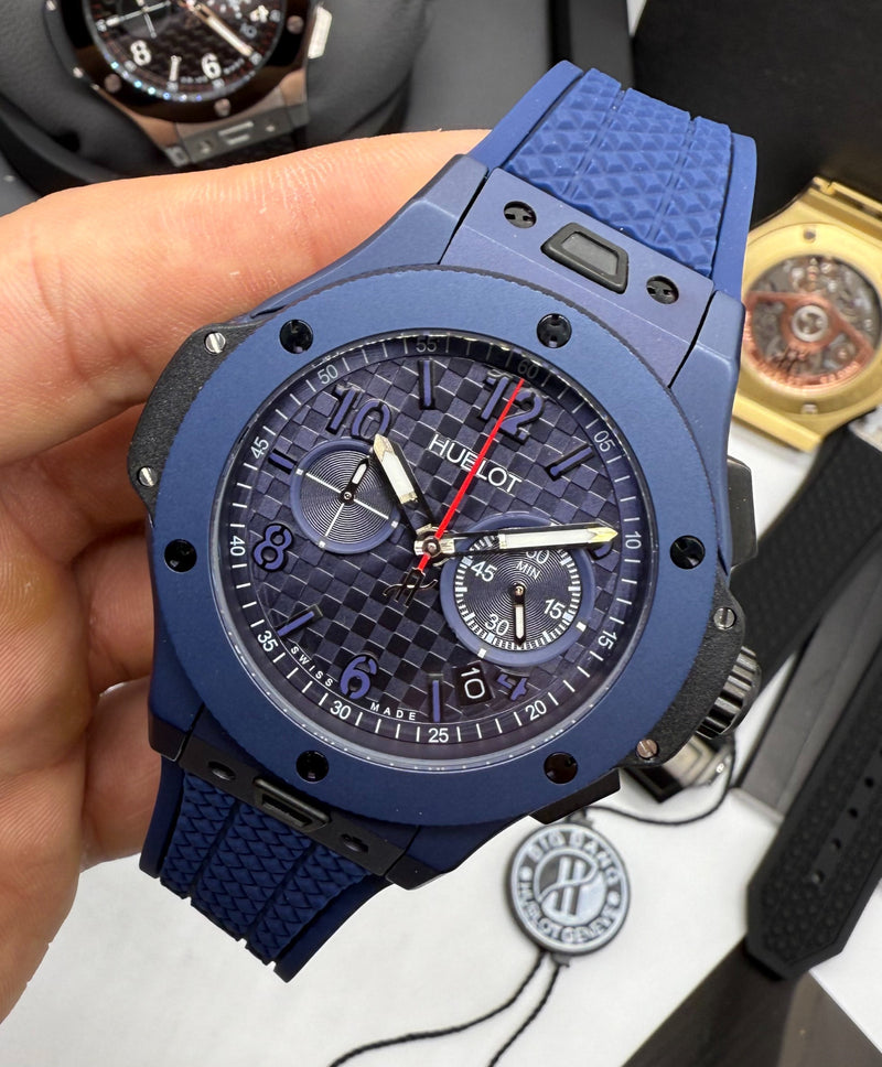 Hublot Big Bang 20th Anniversary King Aço/OxBlue 43mm, Mostrador Azul